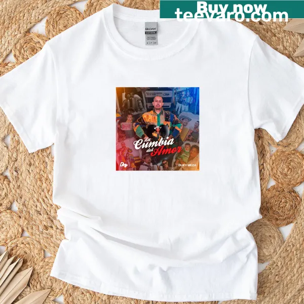 Illustrative design celebrating cumbia music on a t-shirt