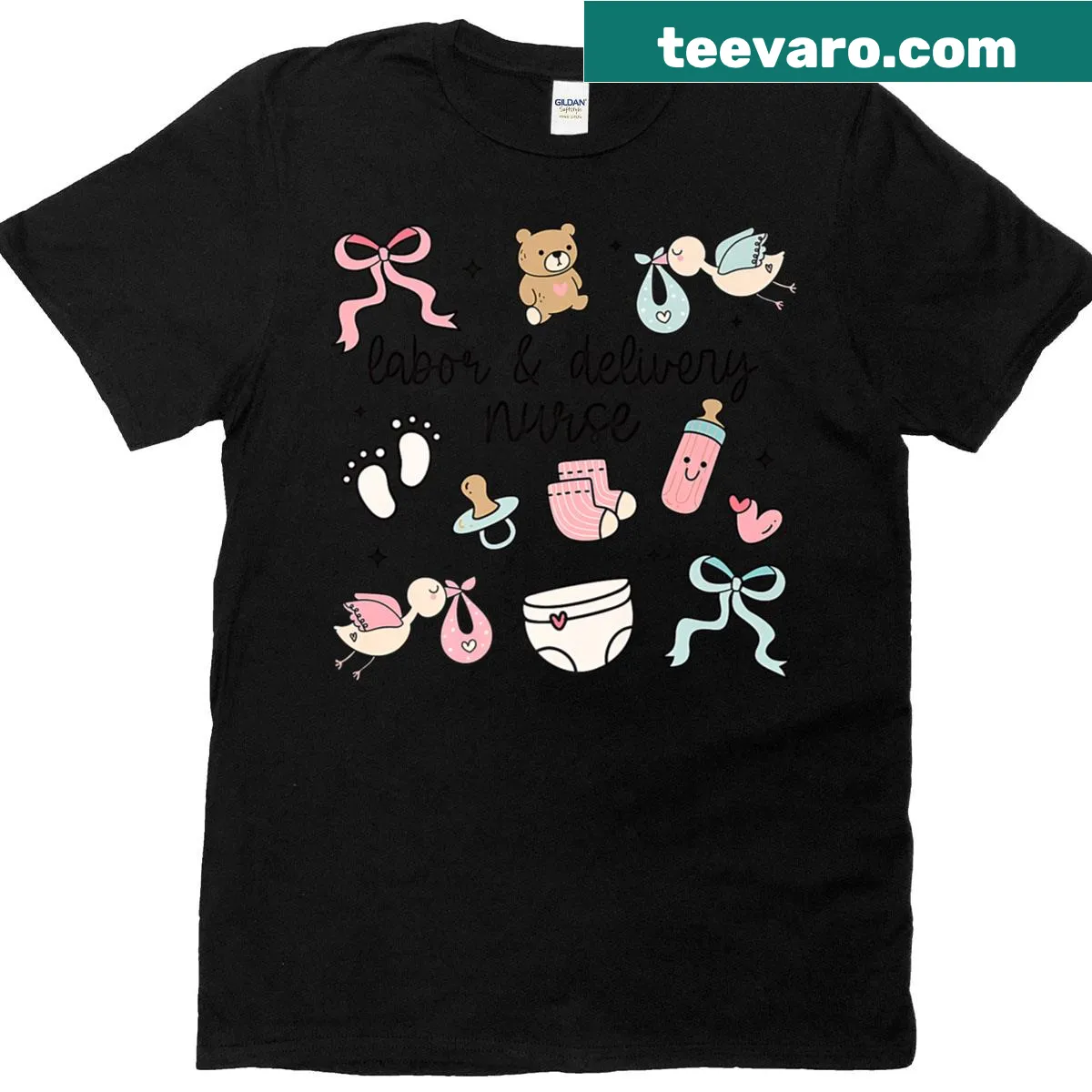Cute typography t-shirt celebrating labor and delivery nurses — on a men's t-shirt