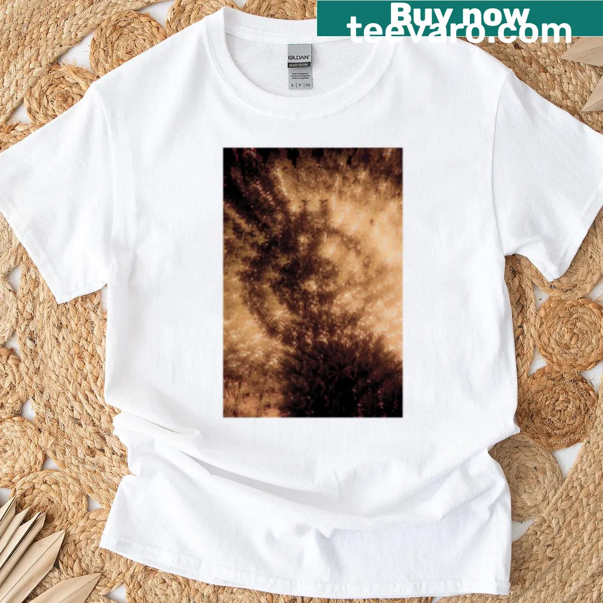 Minimalist t-shirt featuring a simple Light Ring graphic — on a men's t-shirt