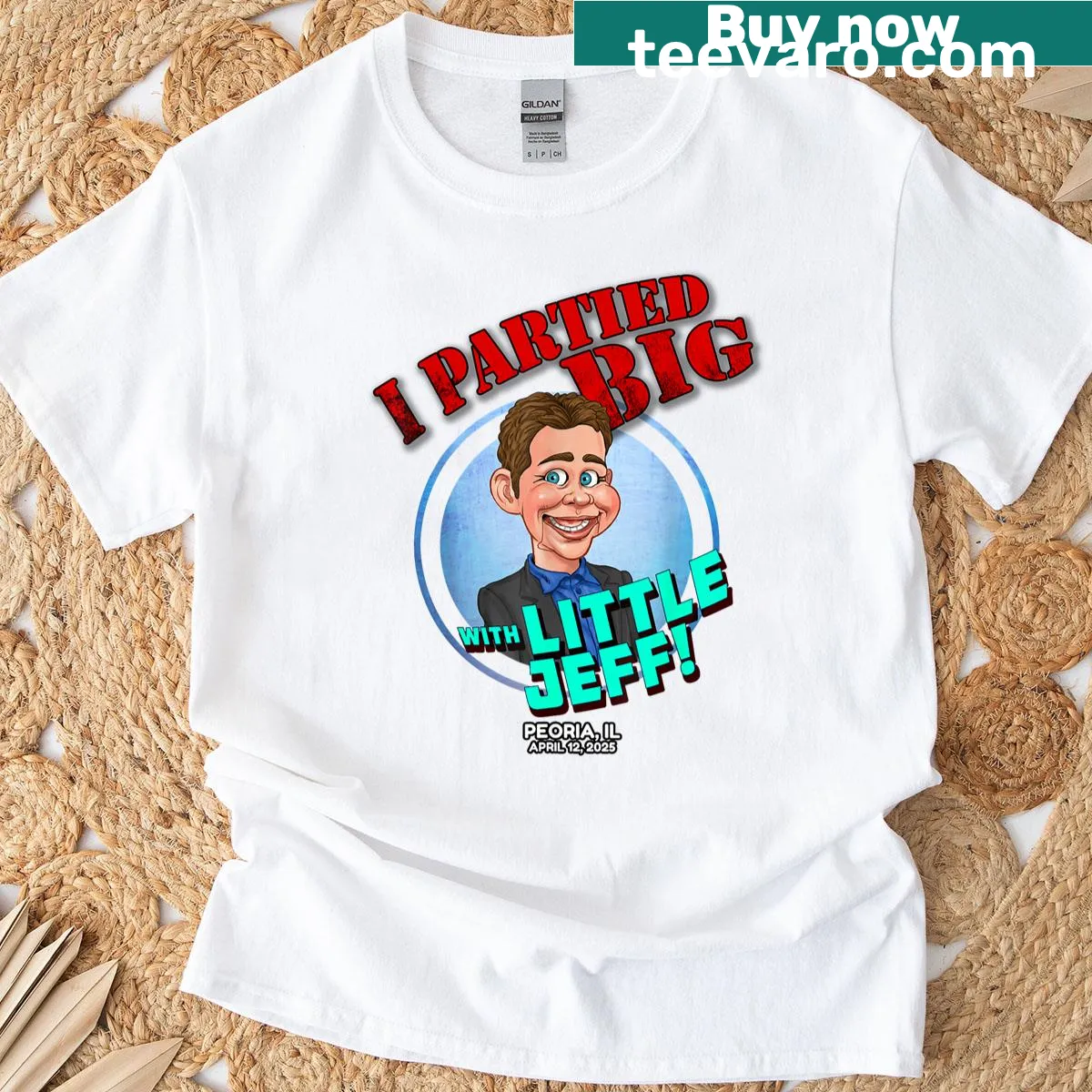 Peoria 2025 t-shirt featuring the phrase Little Jeff — on a men's t-shirt
