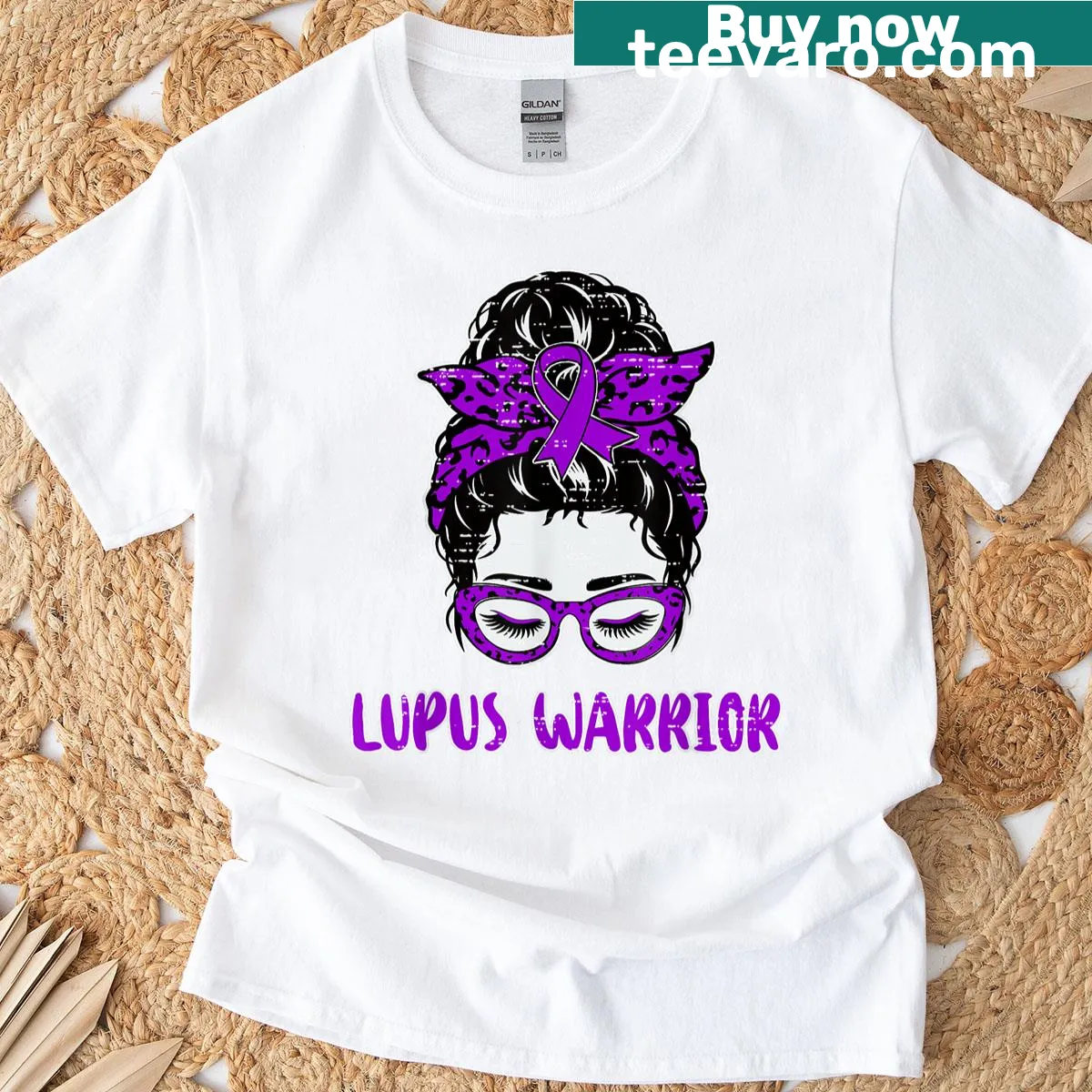 Empowering illustration of a woman with messy bun on a T-shirt — on a men's t-shirt