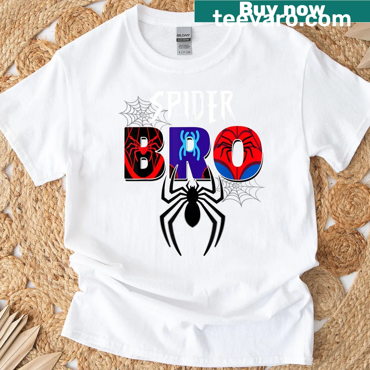 Cartoon spider graphic T-shirt for birthday boys — on a men's t-shirt