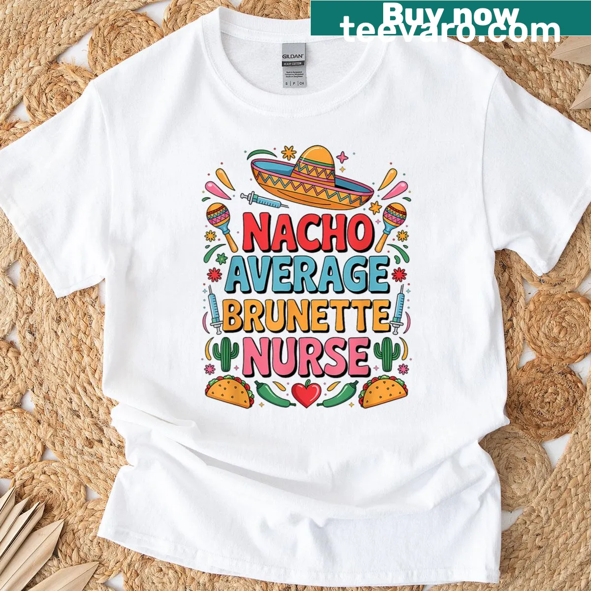 Funny Cinco de Mayo T-shirt for nurses with playful text. — on a men's t-shirt