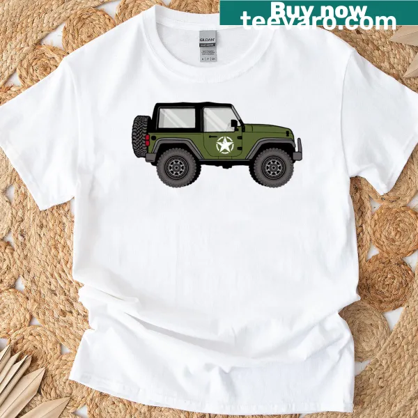 Military star emblem design on a proud T-shirt.