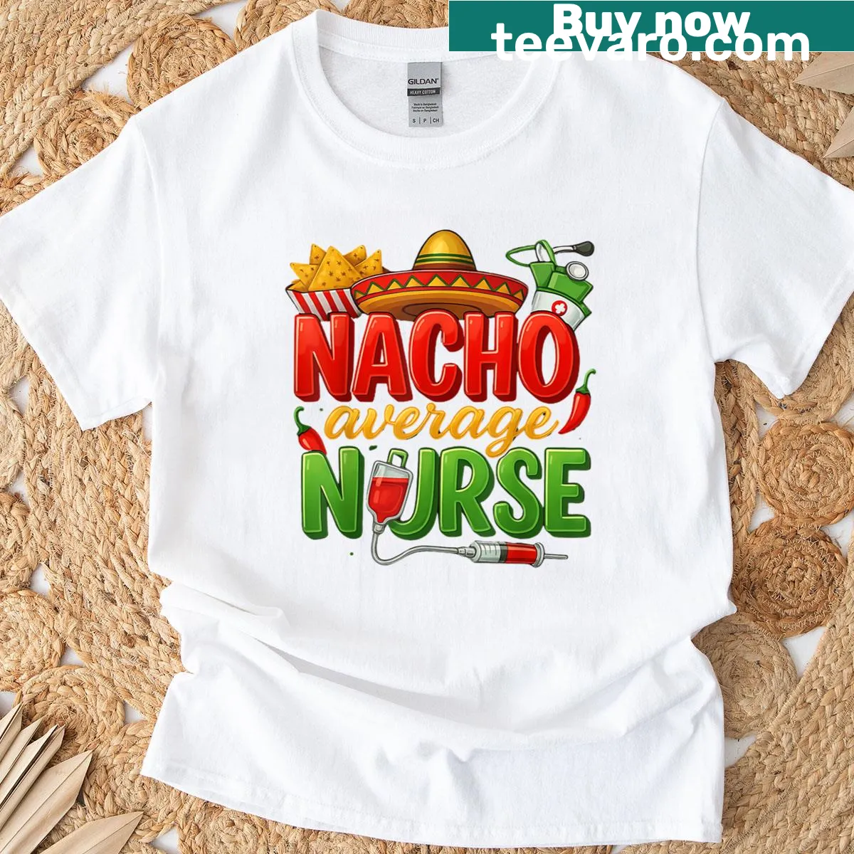 Cinco de Mayo nurse shirt with festive text and graphics — on a men's t-shirt