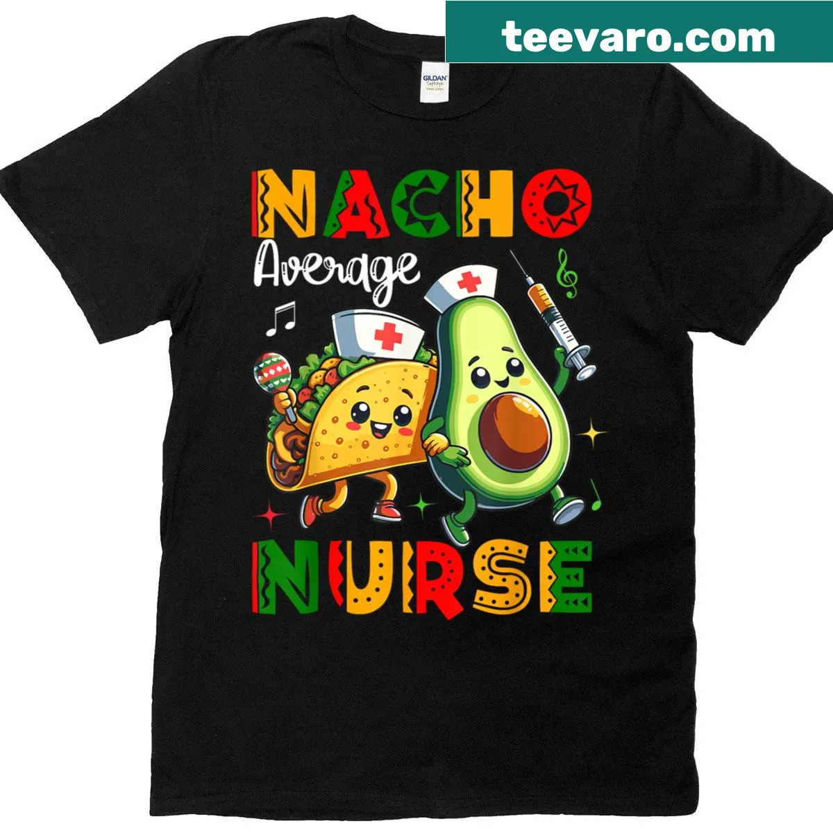 Cinco de Mayo Nurse t-shirt with Nacho Average design — on a men's t-shirt