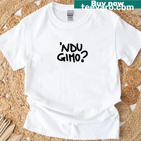 Illustrative design on Ndu Gimo t-shirt celebrating creativity and culture.