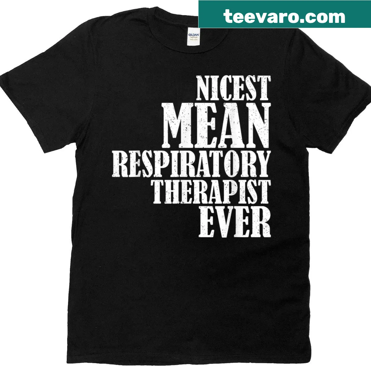 Funny Respiratory Therapist t-shirt with Nicest Mean saying — on a men's t-shirt