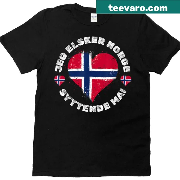 Norway flag graphic on National Day T-shirt