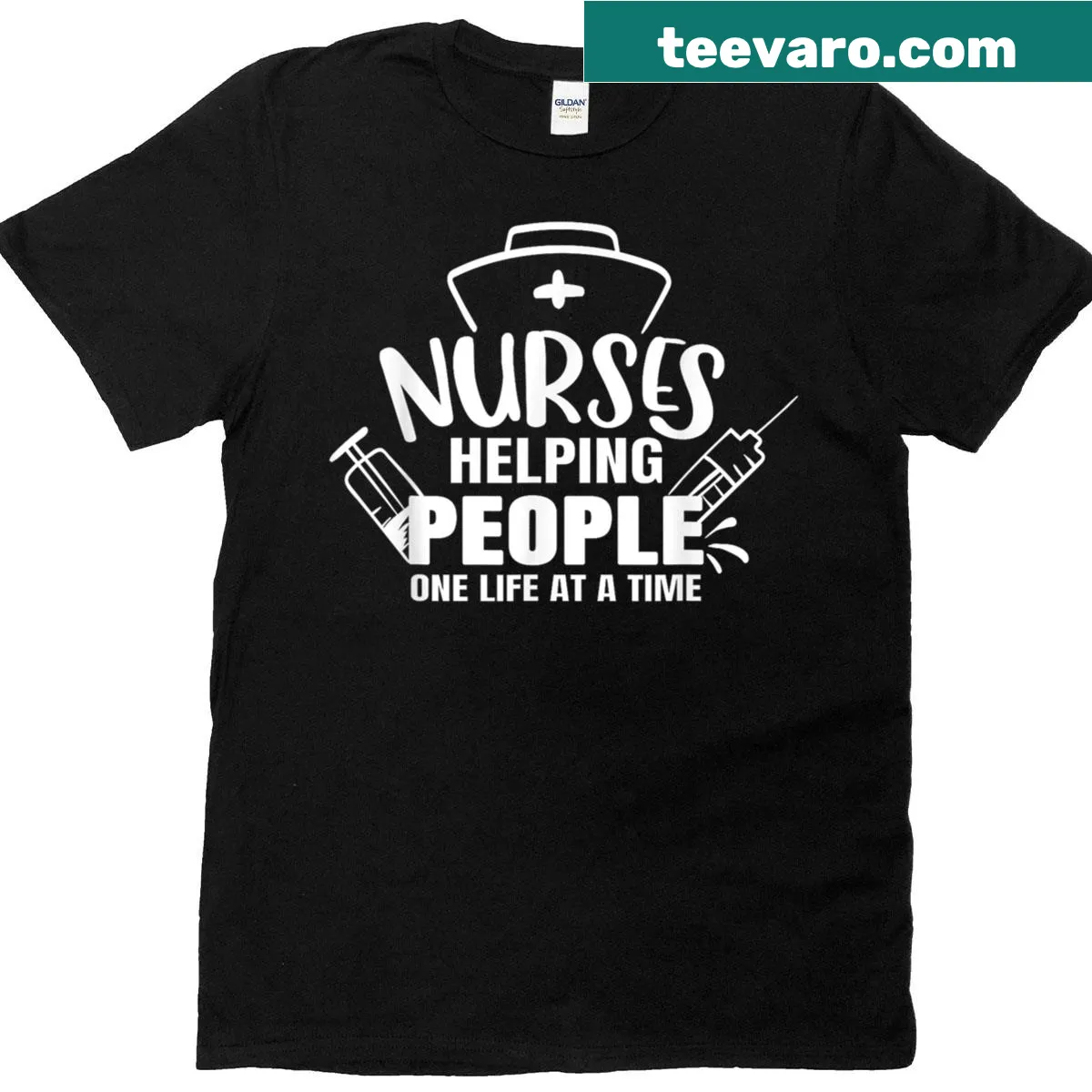 Typography nursing t-shirt highlighting care for others — on a men's t-shirt