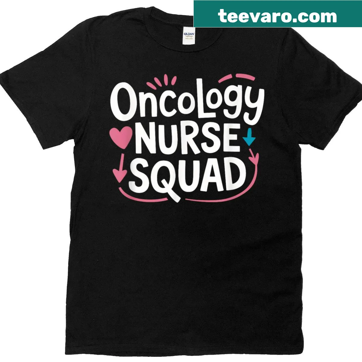 Funny oncology nurse squad t-shirt with humorous saying — on a men's t-shirt