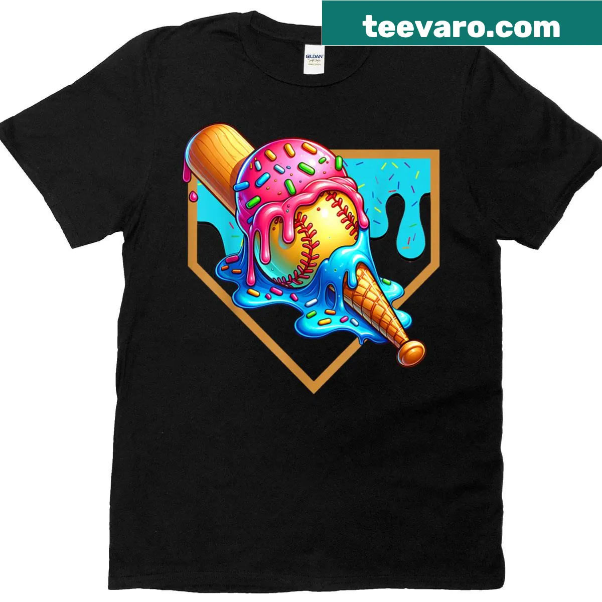 Illustration of a dripping plate on a casual t-shirt — on a men's t-shirt