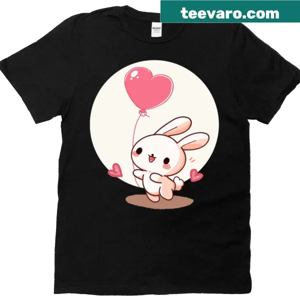 Playful cartoon rabbit graphic on a T-shirt design