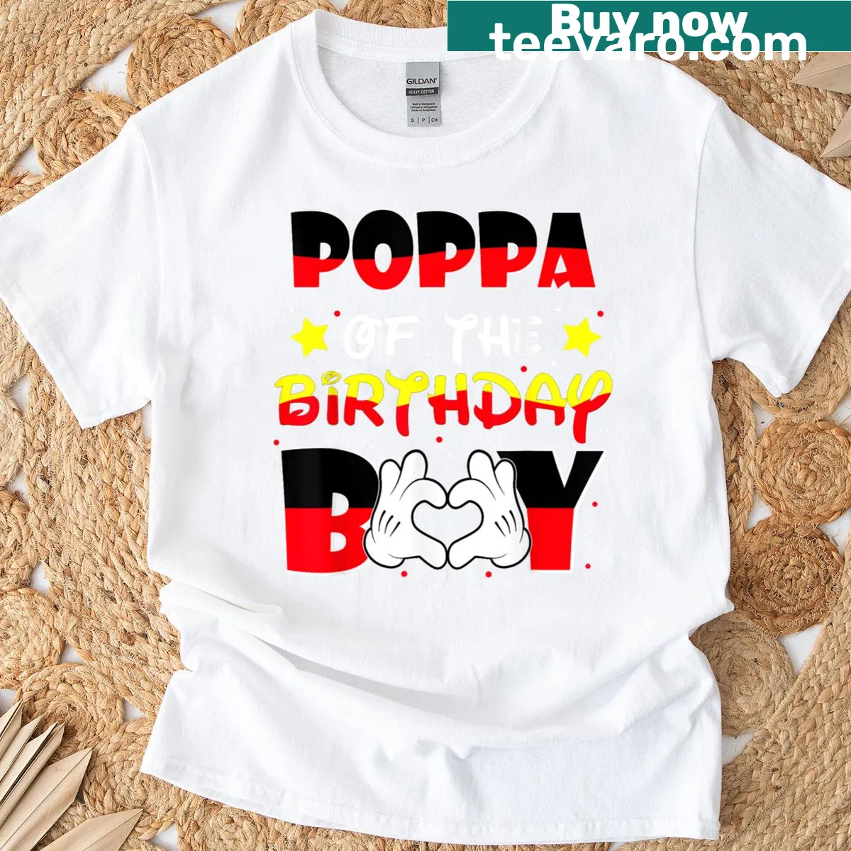 T-shirt for grandfathers with the phrase Poppa Of The Birthday Boy — on a men's t-shirt