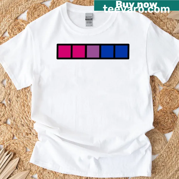 Typographic T-shirt promoting bisexual pride.