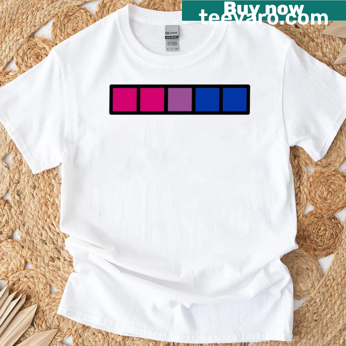 Typographic T-shirt promoting bisexual pride. — on a men's t-shirt