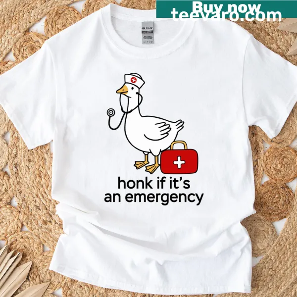Illustrated goose with 'Honk If It's An Emergency' text