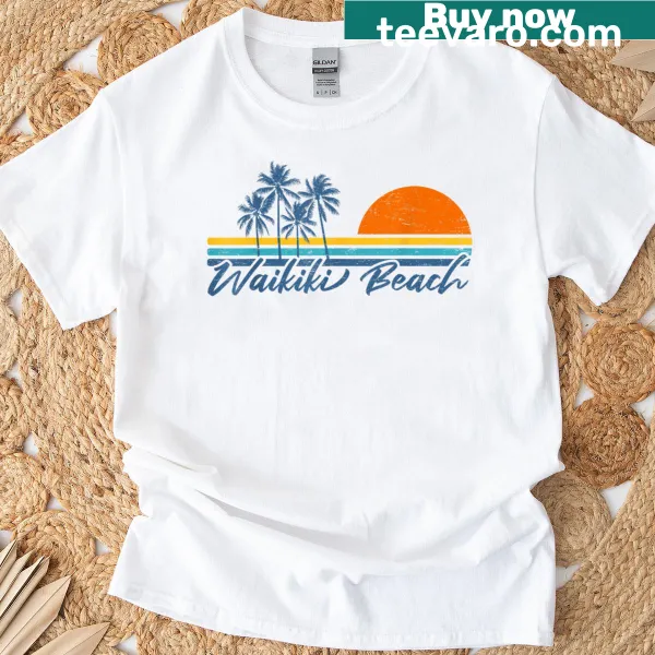 Vintage Waikiki Beach T-shirt with Hawaii imagery