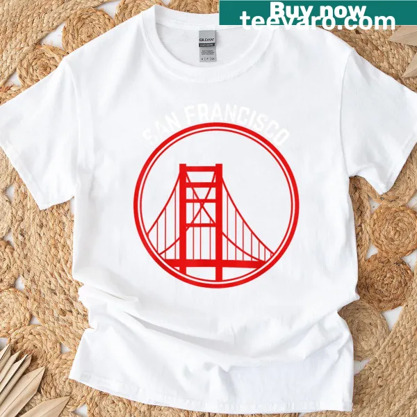 Illustrative T-shirt featuring the Golden Gate Bridge in San Francisco