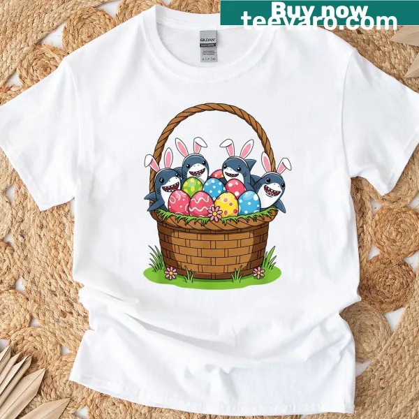 Whimsical bunny and shark design for Easter celebrations