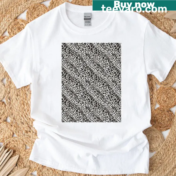 Long t-shirt with an edgy silver leopard pattern
