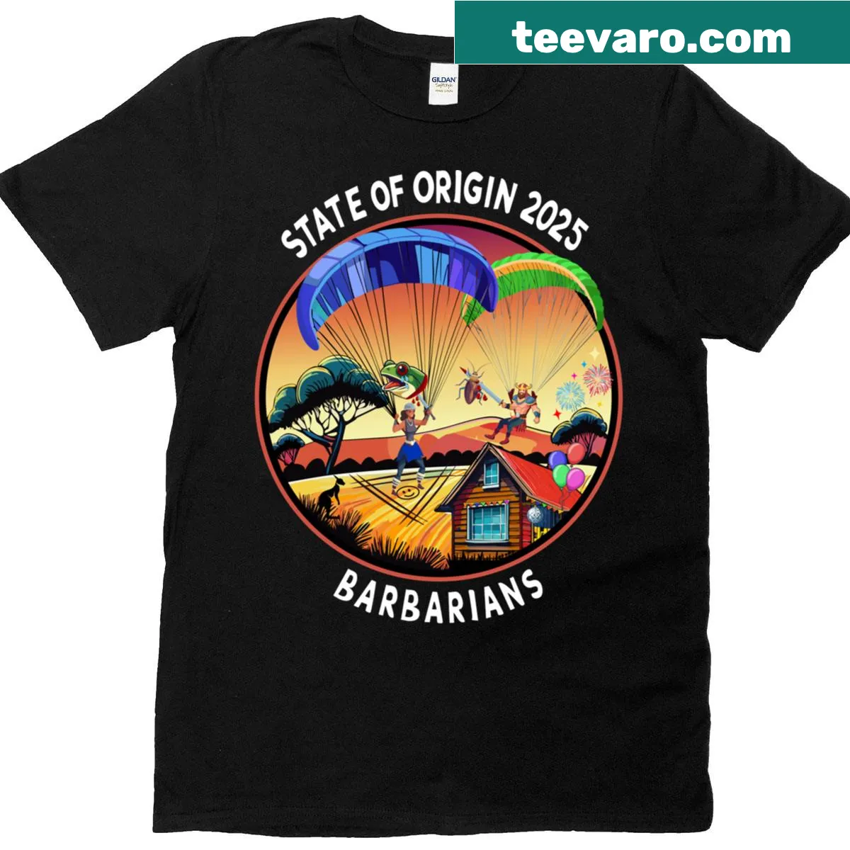 T-shirt featuring a State of Origin design — on a men's t-shirt