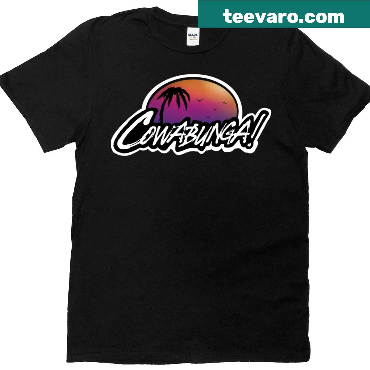 Playful typography design on a surf-themed t-shirt — on a men's t-shirt