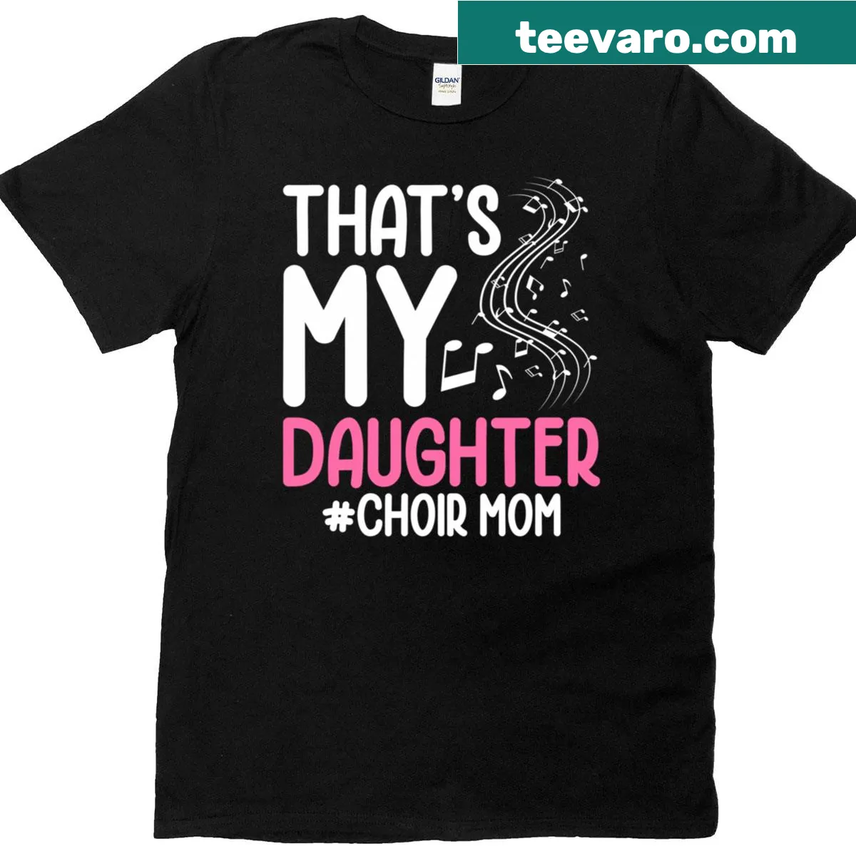 T-shirt with 'That's My Daughter' text and musical notes design — on a men's t-shirt