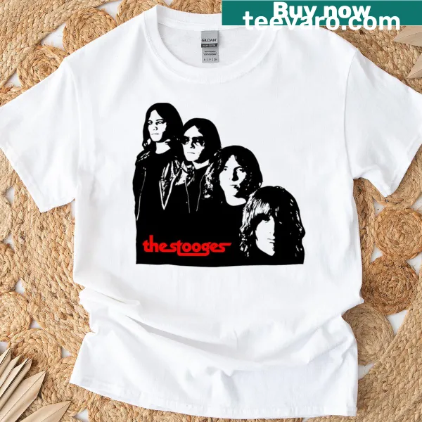 Tribute t-shirt featuring The Stooges band name