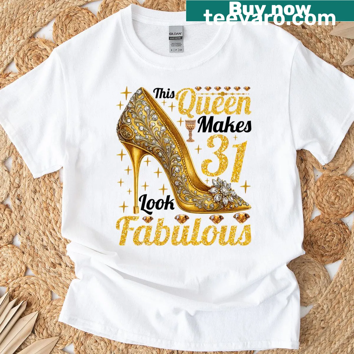 Charming T-shirt celebrating a 31st birthday with queen-themed text — on a men's t-shirt