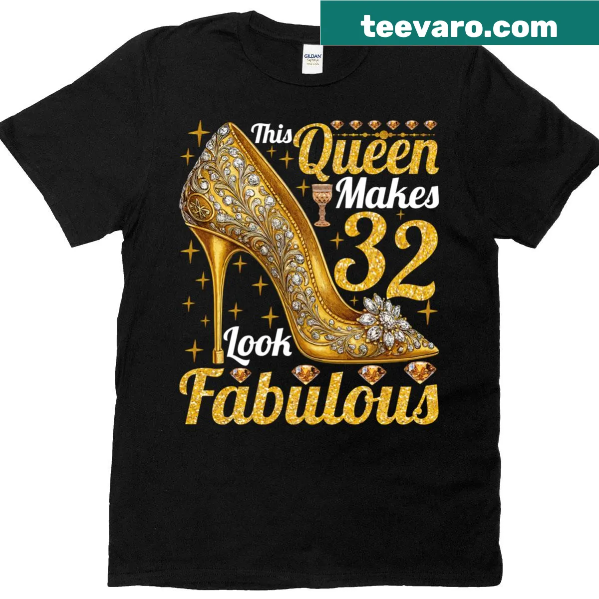 Birthday t-shirt with text celebrating being 32 — on a men's t-shirt