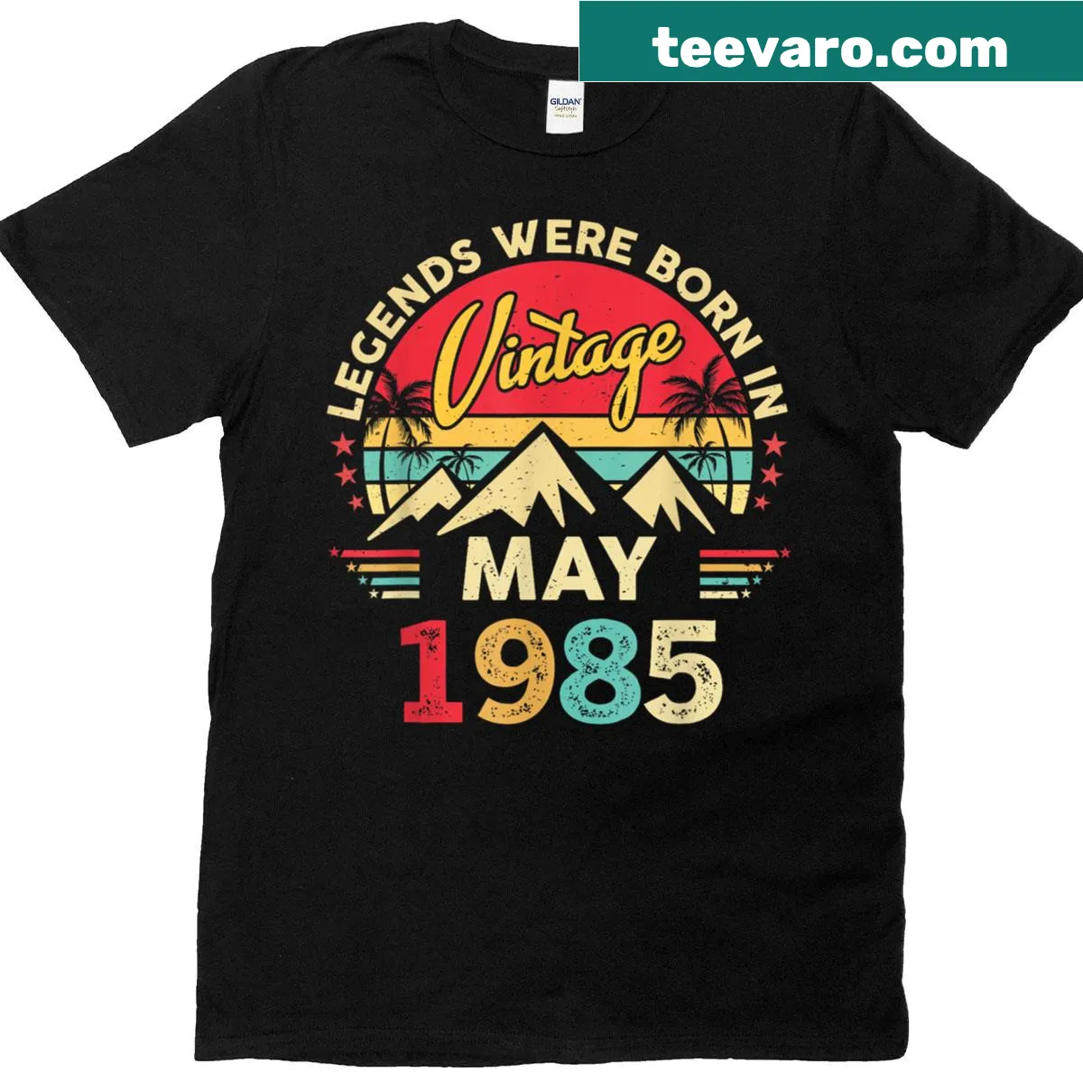 Vintage design celebrating May 1985 birthdays on a T-shirt — on a men's t-shirt