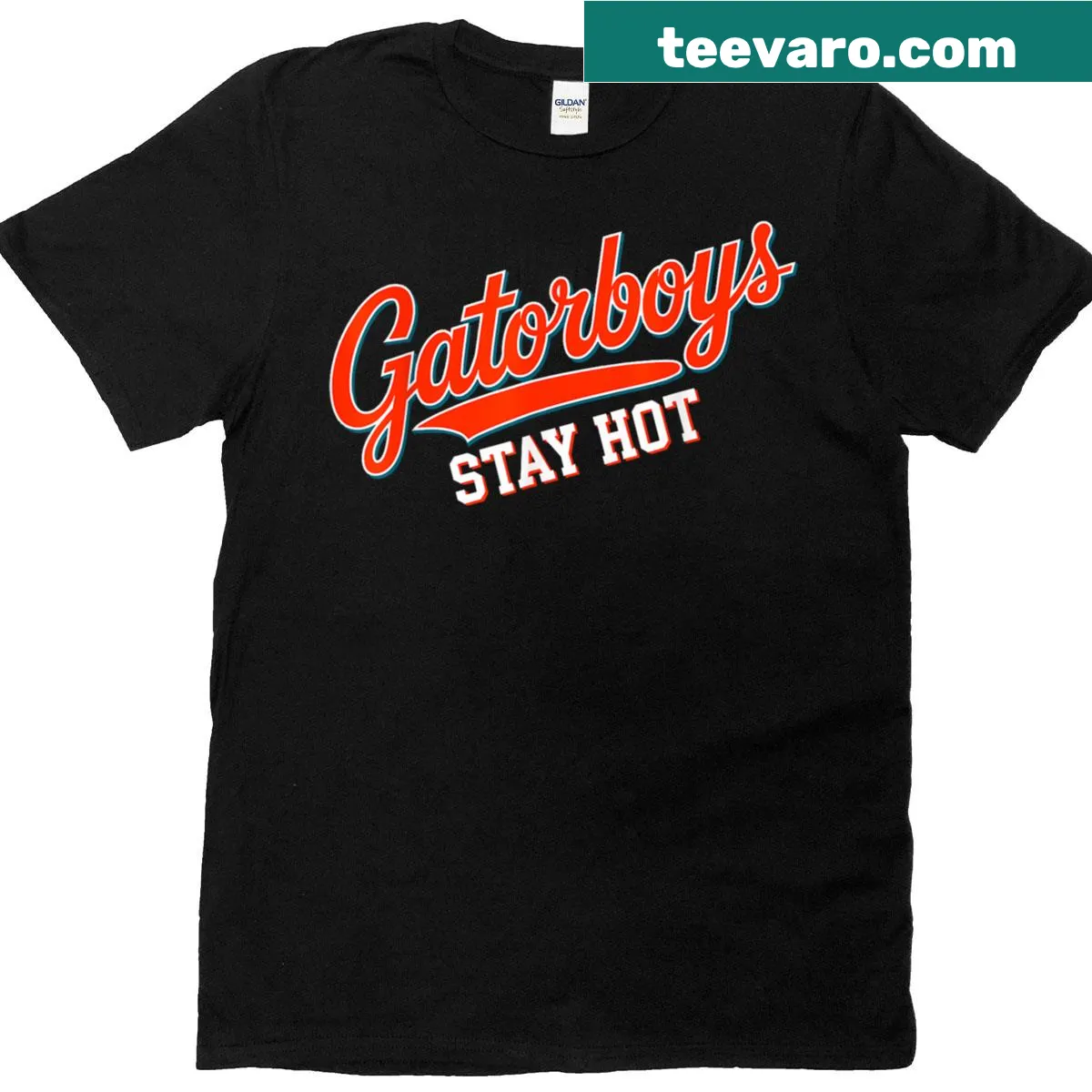 Playful gator graphic on a retro-themed T-shirt — on a men's t-shirt