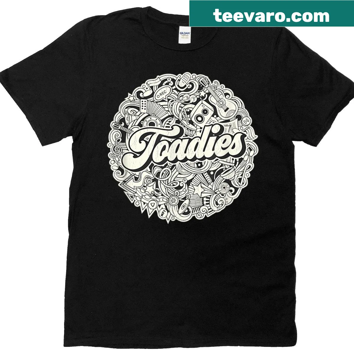 Vintage Toadies band logo on a retro t-shirt — on a men's t-shirt