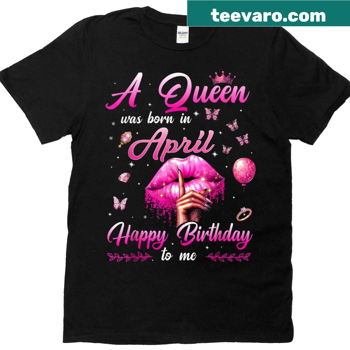 Typography T-shirt celebrating April birthdays for moms. — on a men's t-shirt