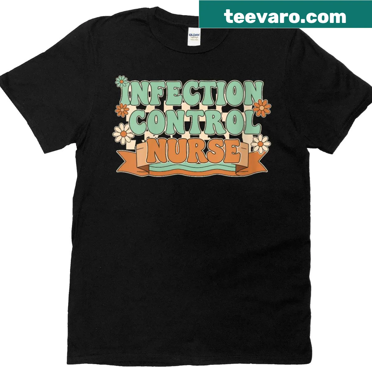 Vintage retro nurse design celebrating infection control on T-shirt — on a men's t-shirt