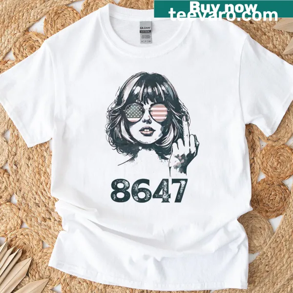 Funny Anti-Trump T-shirt for women with '86 47' text