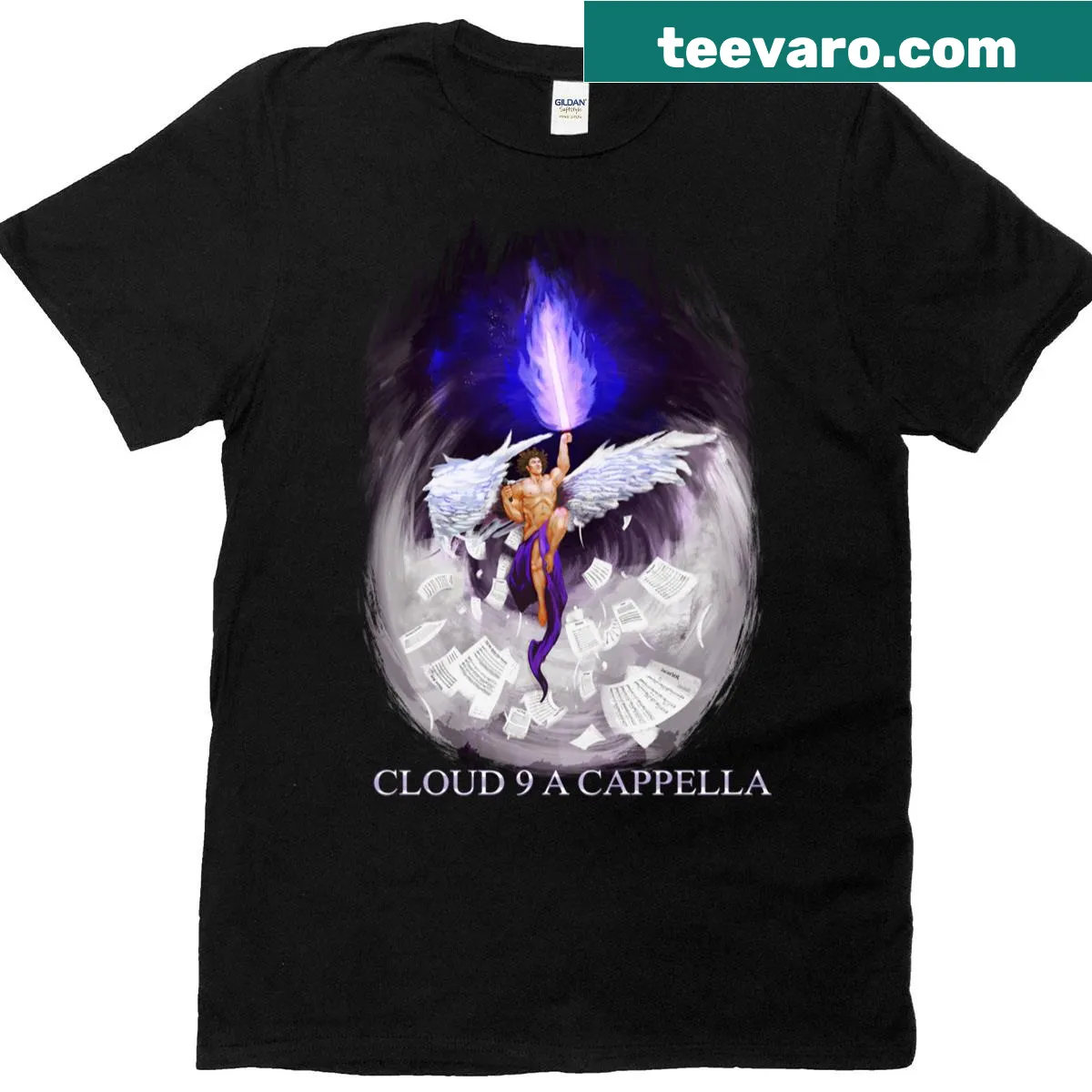 Aca-scension typographical t-shirt with bold lettering — on a men's t-shirt