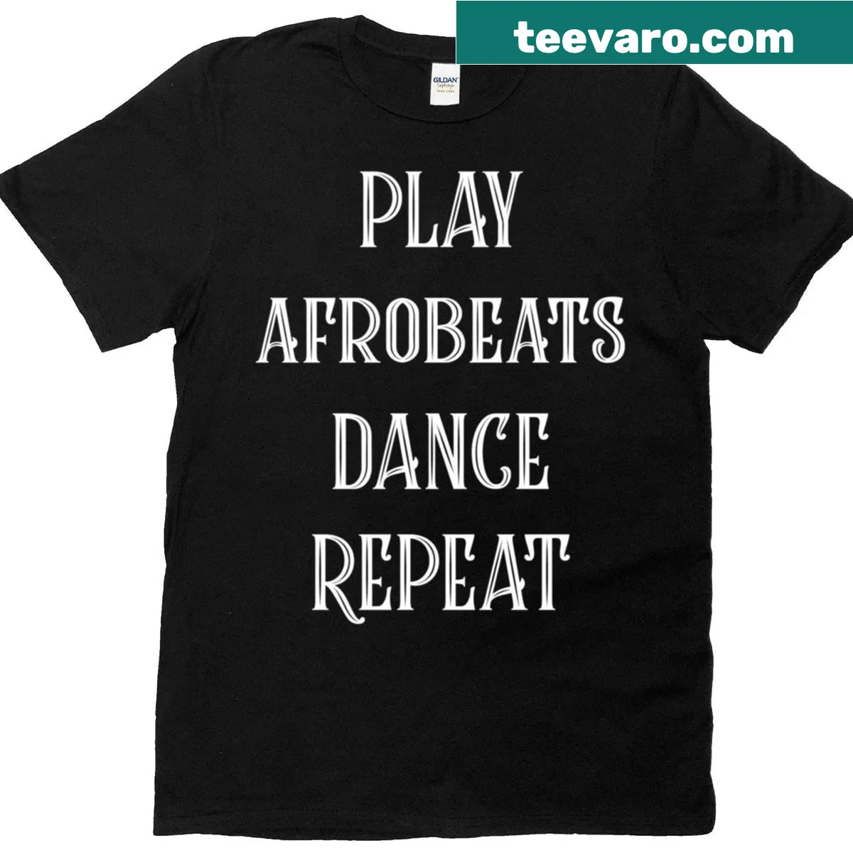 T-shirt featuring black and white designs inspired by Afrobeats — on a men's t-shirt
