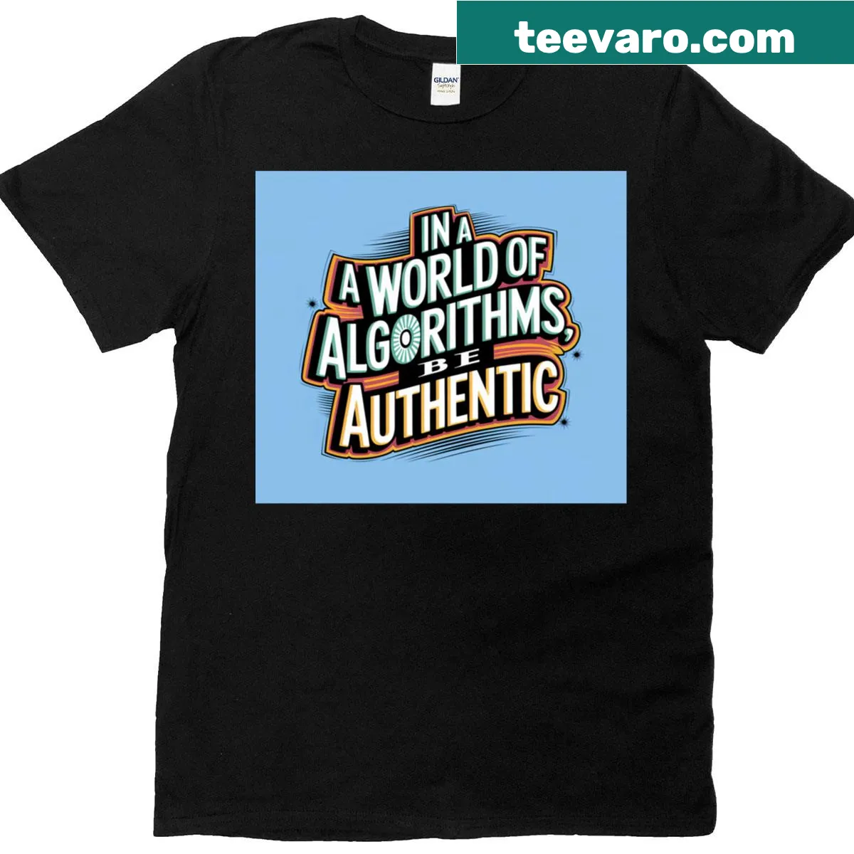 T-shirt featuring humorous typography about algorithms — on a men's t-shirt