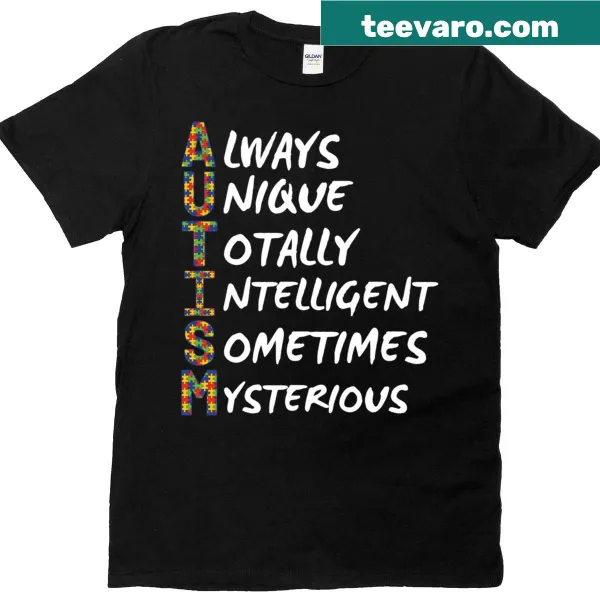 T-shirt with autism awareness message emphasizing respect, love, and support