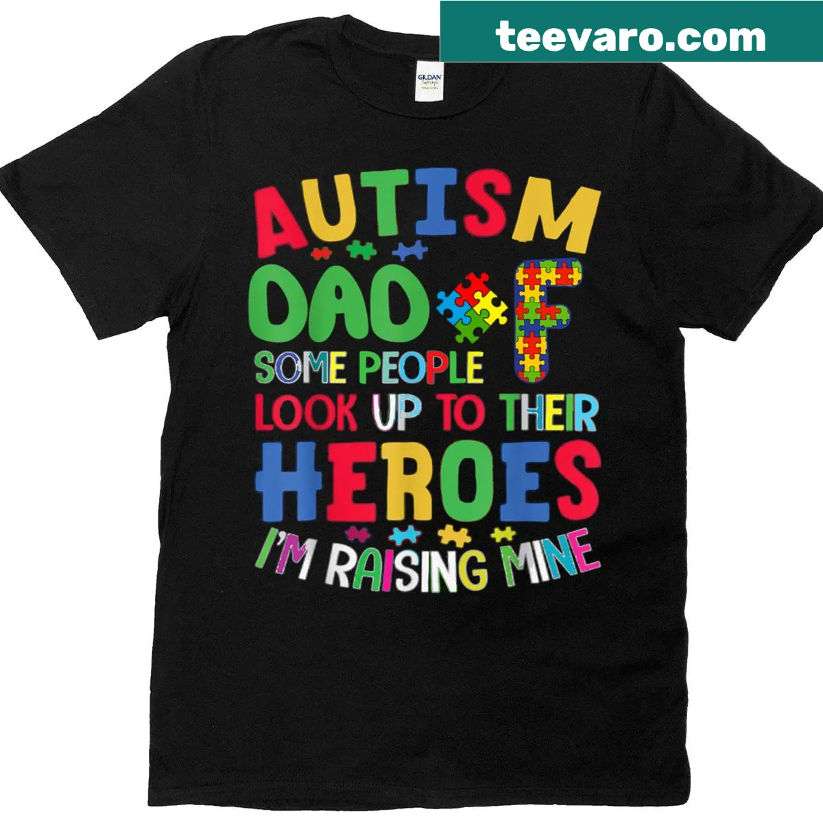 Humorous design celebrating autism dads on a T-shirt — on a men's t-shirt