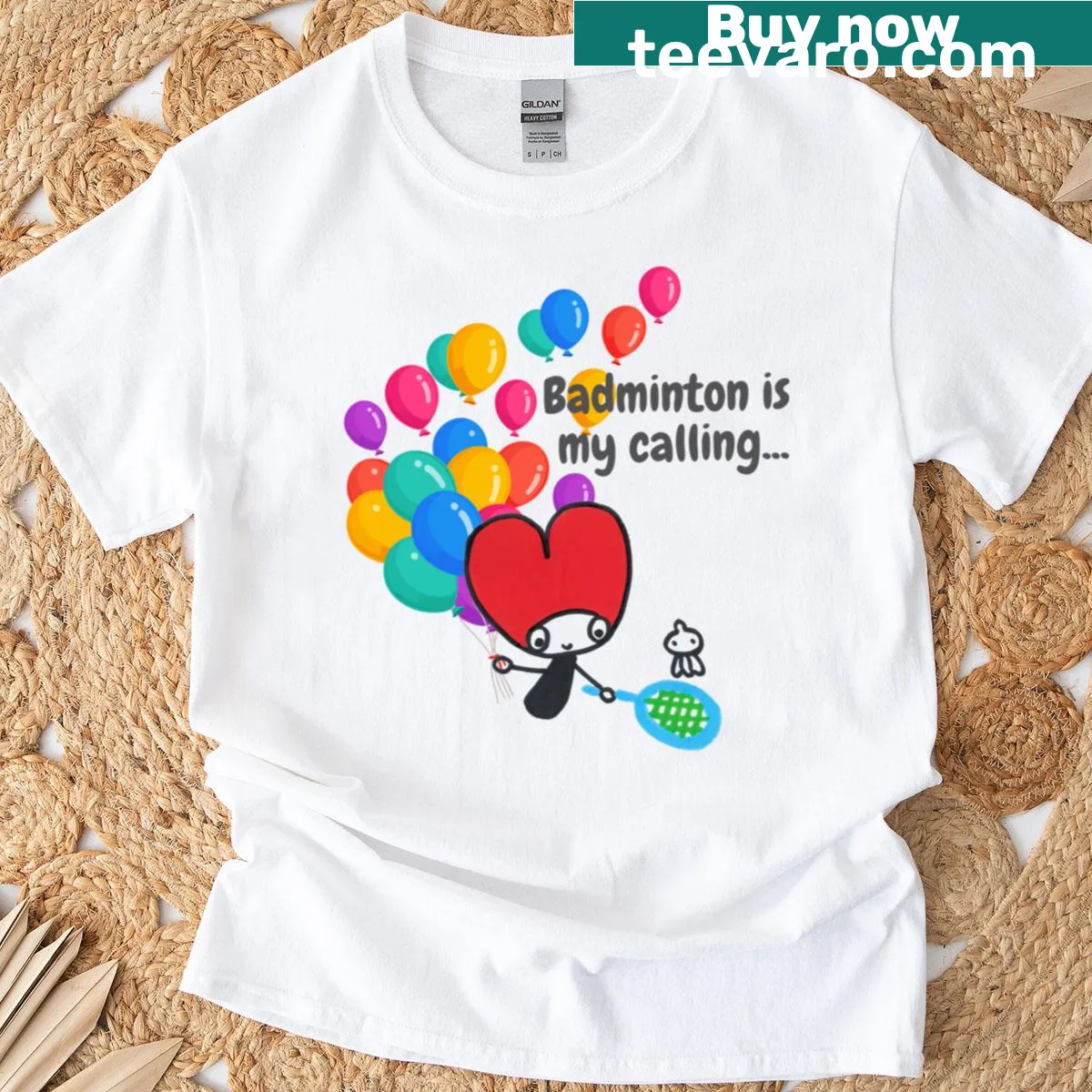 T-shirt featuring the phrase Badminton Is My Calling — on a men's t-shirt