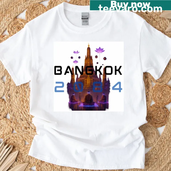 Illustrated lotus design from Bangkok 2084 T-shirt