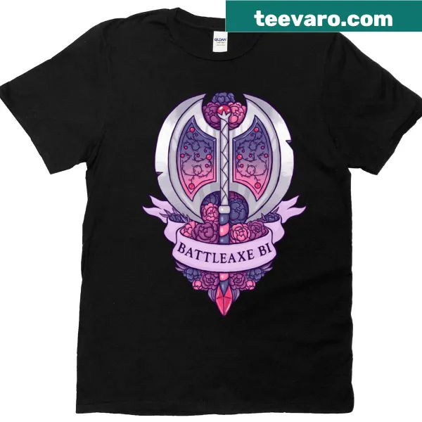 Silhouette of a battleaxe on a T-shirt