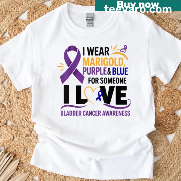Cute bladder cancer awareness ribbon design on t-shirt