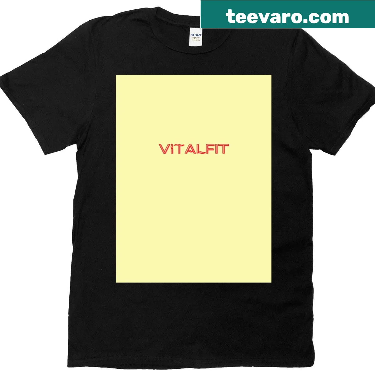 Graphic T-shirt with 'Blinking Vitalfit' design for fitness enthusiasts — on a men's t-shirt