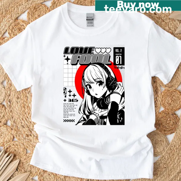 Urban manga-inspired T-shirt featuring intricate anime characters