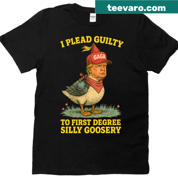 T-shirt with a humorous slogan about Donald Trump pleading guilty