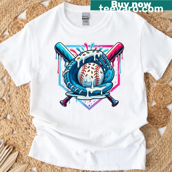 Illustrated baseball-themed t-shirt for boys